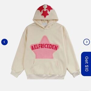 NWT Aelfric Eden Star Hoodie size XS cream/pink